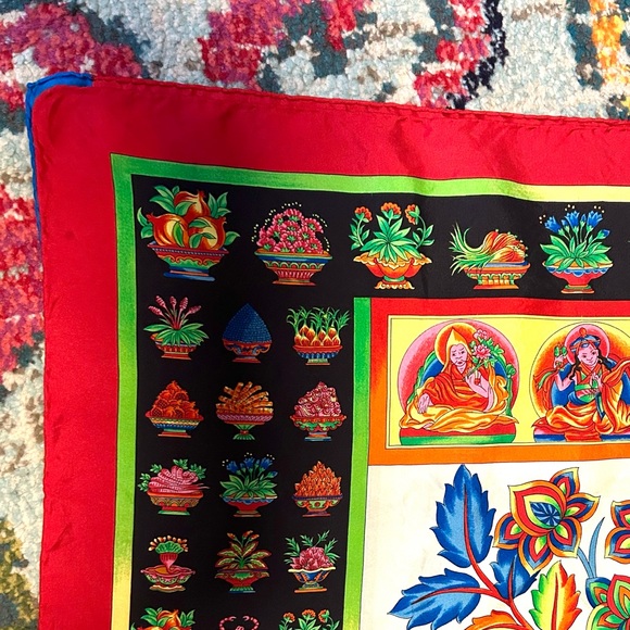 Vintage Silk Buddha Scarf 34" - Picture 5 of 5